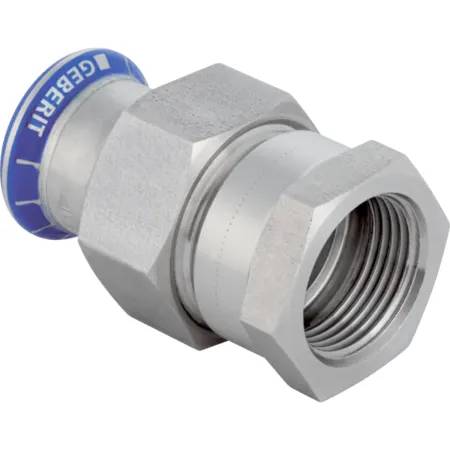 Geberit Mapress Stainless Steel Adaptor Union With Female Thread, Union Nut Made Of CrNi Steel (Silicone-Free)