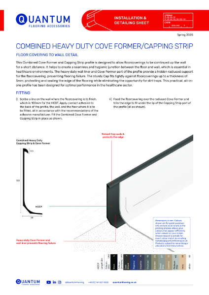 Combined Cove Cap HeavyDuty Installation Guide & Detailing Data Sheet 2025