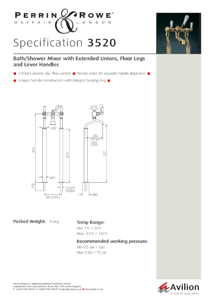 Specification Sheet 3520**