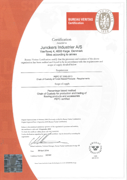 Bureau Veritas Certificate PEFC ST 2002-2013