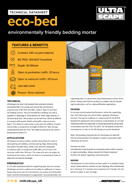 eco-bed Technical Datasheet | Instarmac Group plc | NBS Source