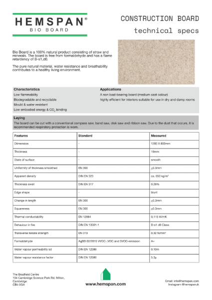 Technical Data and install instructions