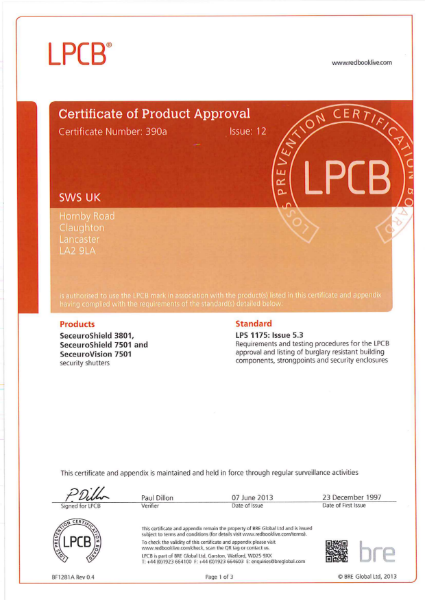 BRE Certification for CD3801, CD7501