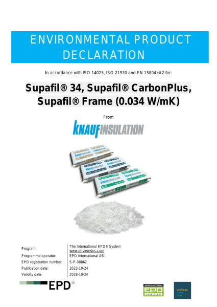 Knauf Insulation Supafil® 34, Supafil® CarbonPlus, Supafil® Frame (0.034 WmK) EPD - EN - UK&I