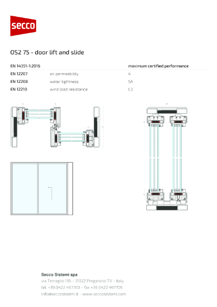 Secco Sistemi - OS2 75 - door lift and slide