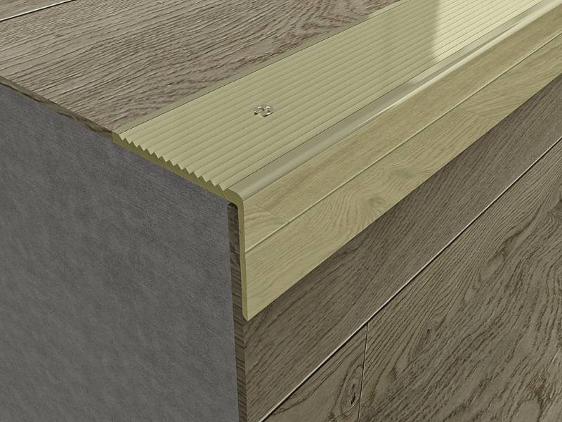 4.8mm and 5mm gauge solid brass stair nosings with ribbed treads - Installation