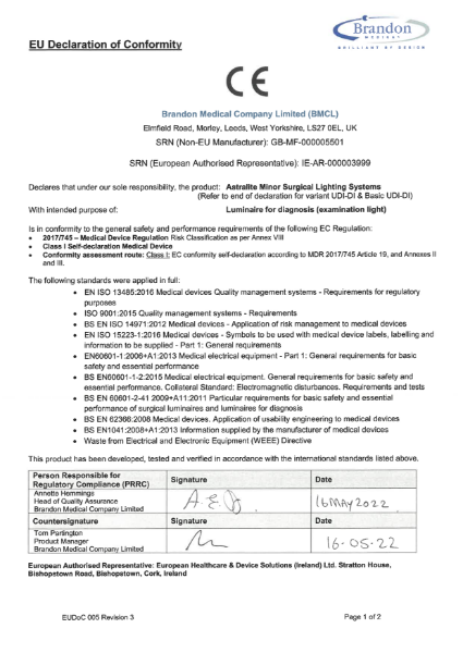EU Declaration of Conformity EU MDR_Astralite