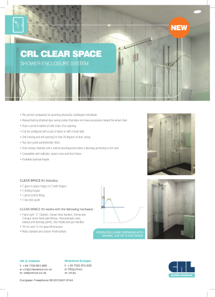 CRl Clear Space Shower Enclosure System
