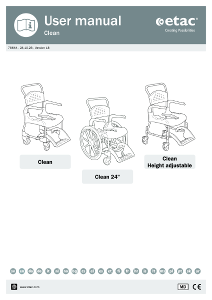 Etac Clean user guide