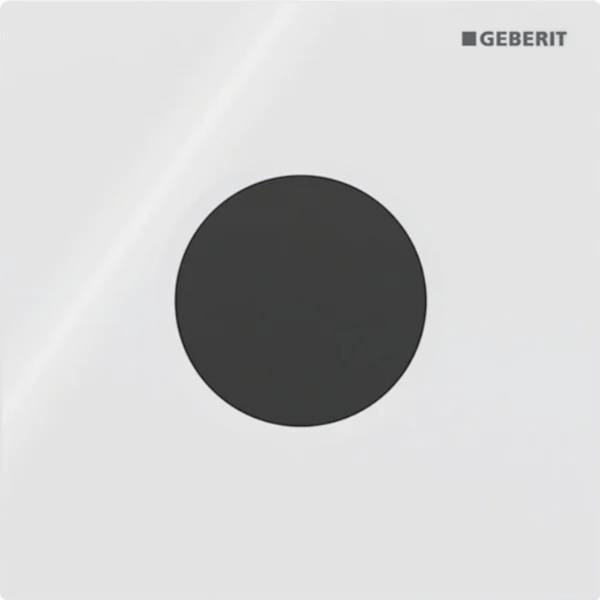 Geberit urinal flush control with electronic flush actuation, mains operation, Type 01 cover plate, round 
