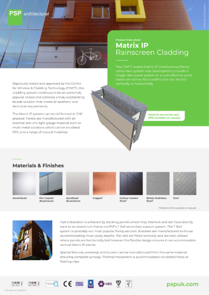 Matrix IP Rainscreen Cladding Product Data Sheet