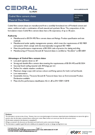 Cedral Roofs - Material Data Sheet