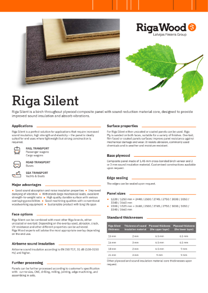 Riga Silent - Datasheet - Riga Wood