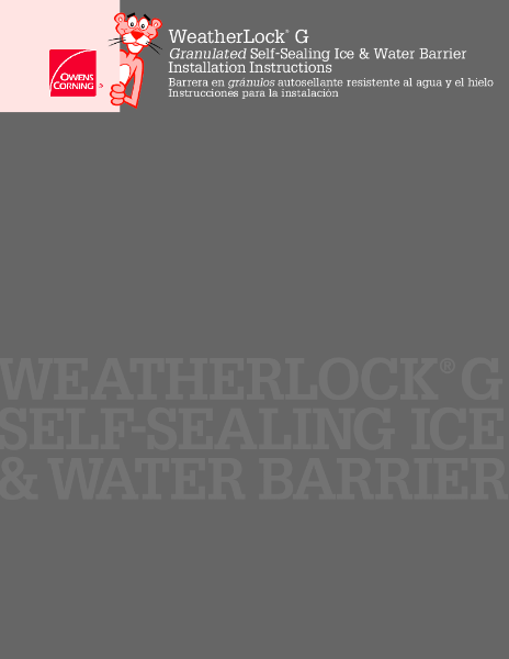 Weatherlock G Installation Instructions