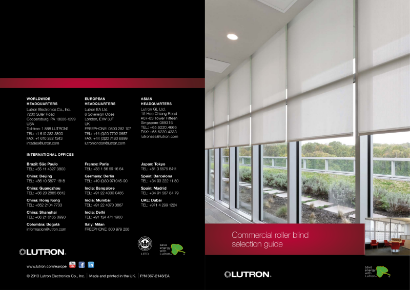 Roller Blinds Selection Catalogue