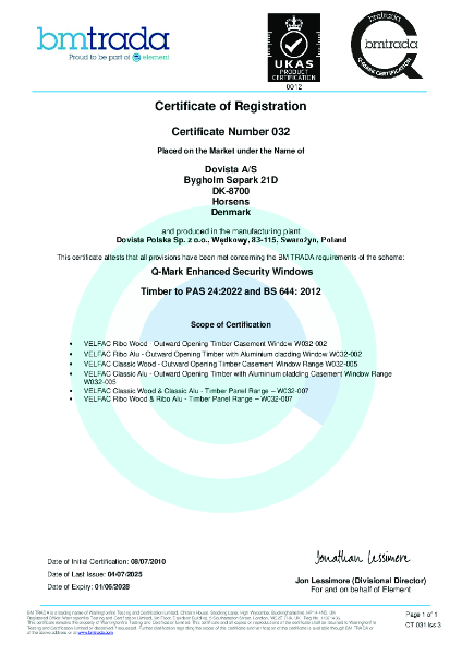 Q-Mark Enhanced Security Window scheme RIBO