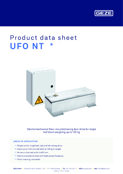 UFO NT Datasheet