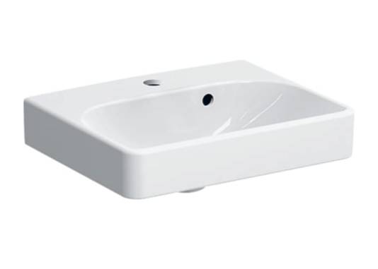 Geberit Smyle Square handrinse basin with asymmetrical overflow