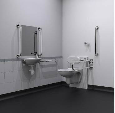 NymaCARE Wall Hung Doc M Toilet Pack with Steel Concealed Fixing Grab Rails