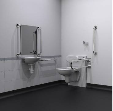 STYLE Wall Hung Doc M Toilet Pack with Steel Concealed Fixing Grab Rails