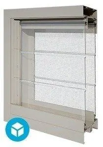 1 Bay Closed (Dual Powerlouvre) with Glass & Pattern Glass in Alspec McArthur Frame
