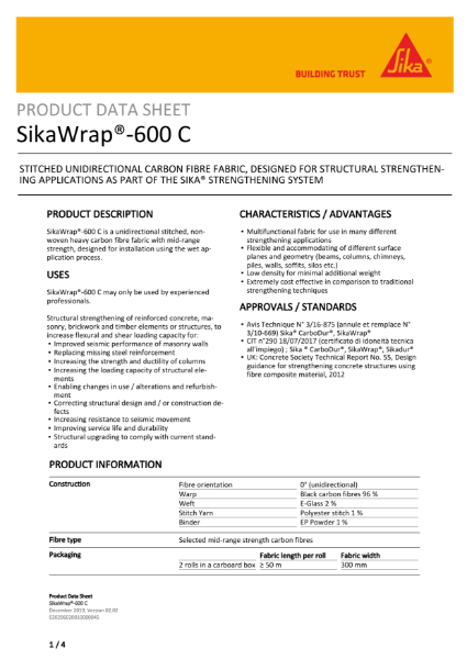 Product Data Sheet - SikaWrap®-600 C