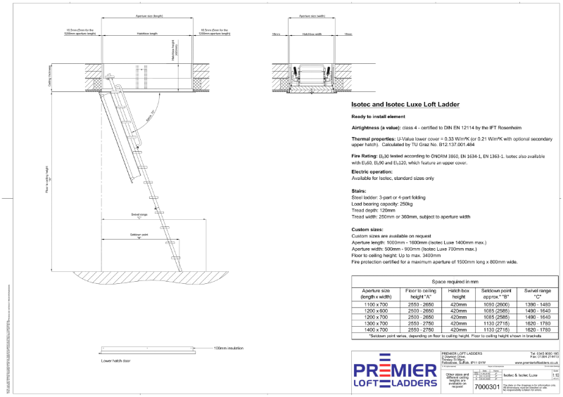 Isotec Fire Rated Loft Ladder