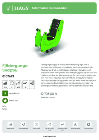 Fjädergunga Snappy - Produktblad