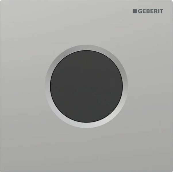 Geberit urinal flush control with electronic flush actuation, battery operation, Type 01 cover plate, round