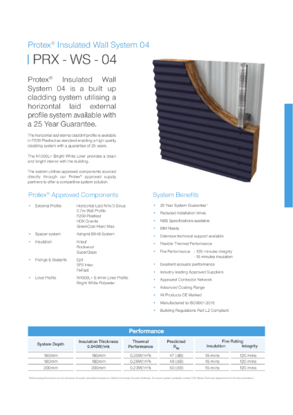 PRX-WS-04 Wall System Data Sheet