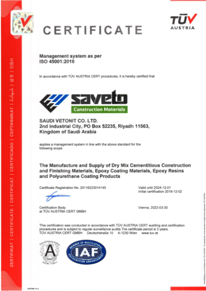 Management System as per ISO 45001:2018