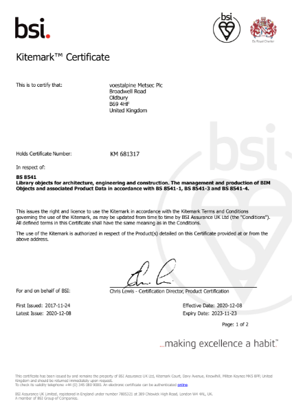 BSI Kitemark™ for BIM Objects