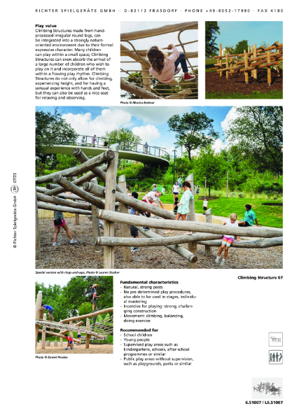 Timberplay Climbing Frames - Climbing Structure 07 - Datasheet