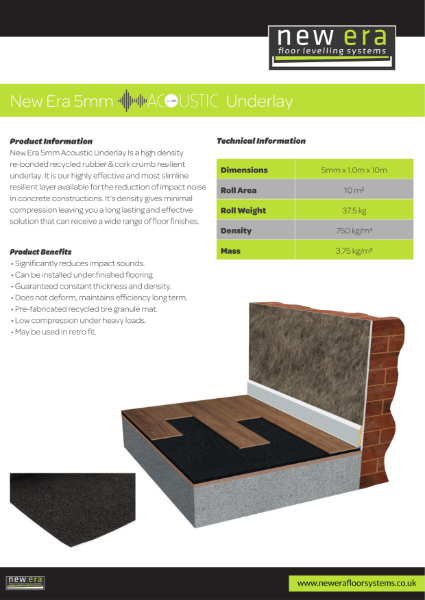 5 mm New Era Underlay – Product Data Sheet