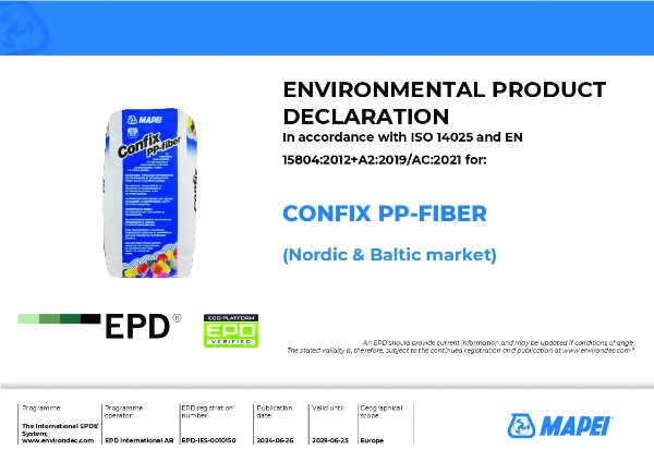 EPD-IES-0010150:001 Confix PP-Fiber.pdf | Mapei AS | NBS Source