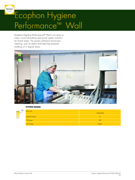 Ecophon Hygiene Performance Wall