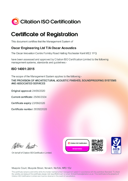 ISO 14001:2015 Oscar Acoustics