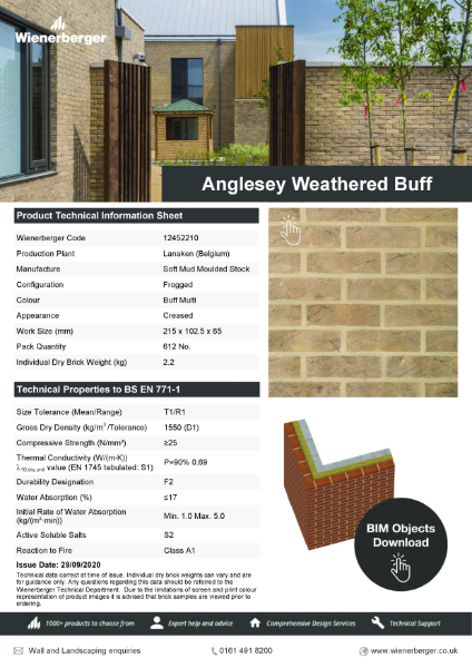 Anglesey Weathered Buff Data Sheet