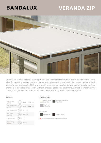 Awnings - Veranda Zip