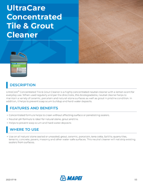 UltraCare Concentrated Tile & Grout Cleaner