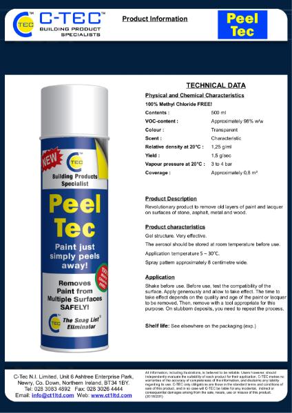 Peel Tec Product Information Sheet