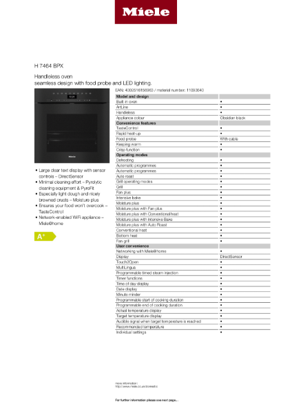 H 7464 BPX Product Data Sheet
