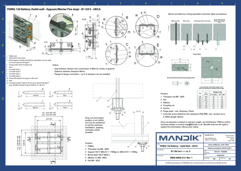 FDMQ 120 – Solid Wall 4 Damper Battery - CID (UKCA)