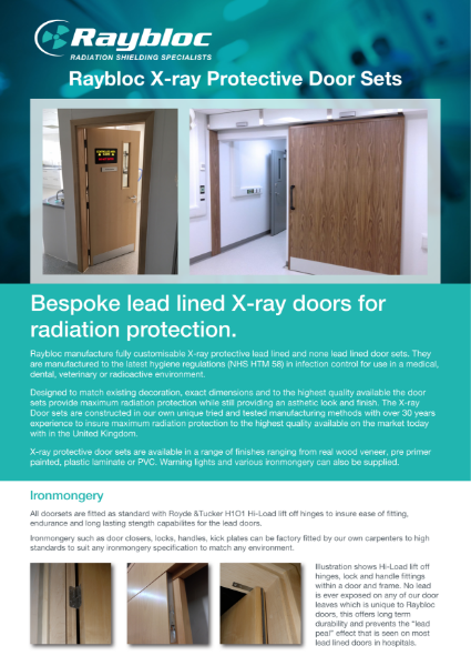 Raybloc Lead-Lined Doorset Leaflet