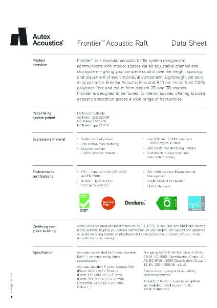 Frontier Raft Datasheet