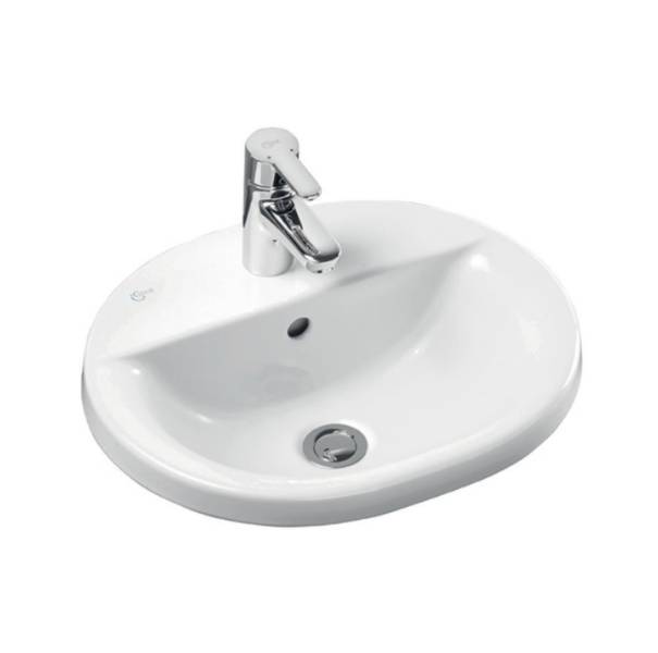 Concept Oval 48 cm Countertop Washbasin 1 Taphole