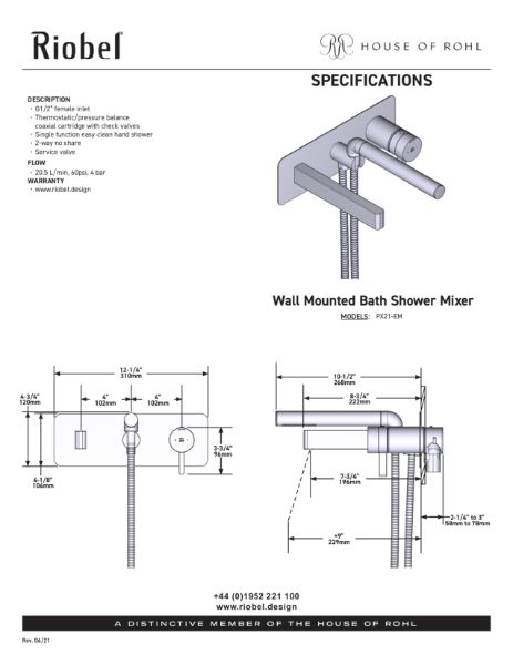 Paradox Wall Mounted Bath Mixer - PDS