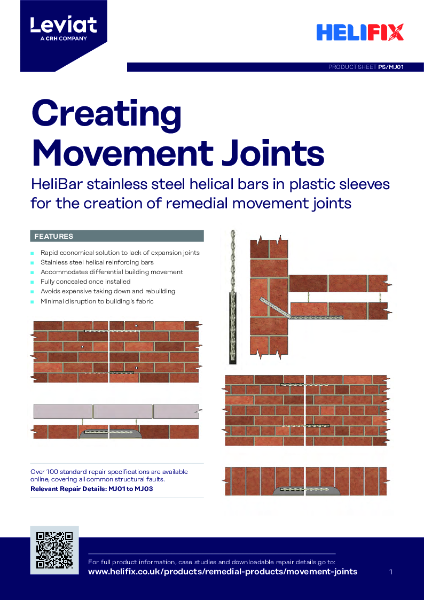 Leviat Helifix Product Sheet - Movement Joints