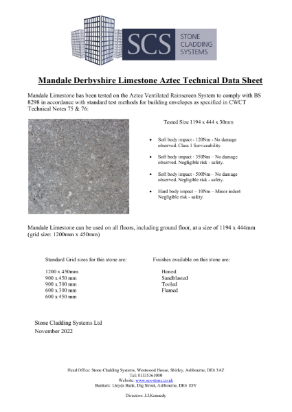 Mandale Limestone Technical Data Sheet
