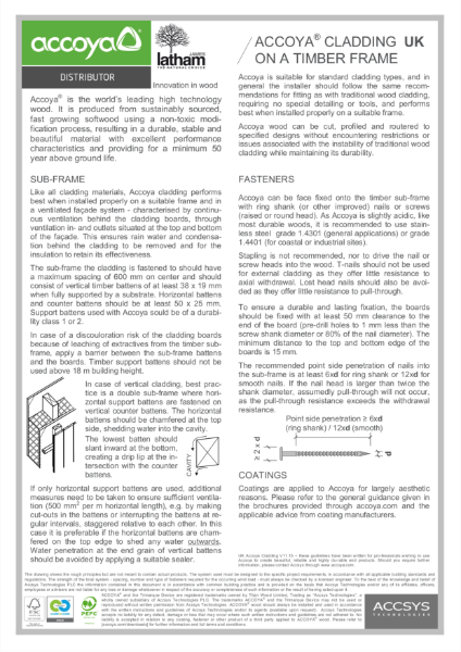 Cladding - Accoya Cladding Installation Guide Timber Frame Applications